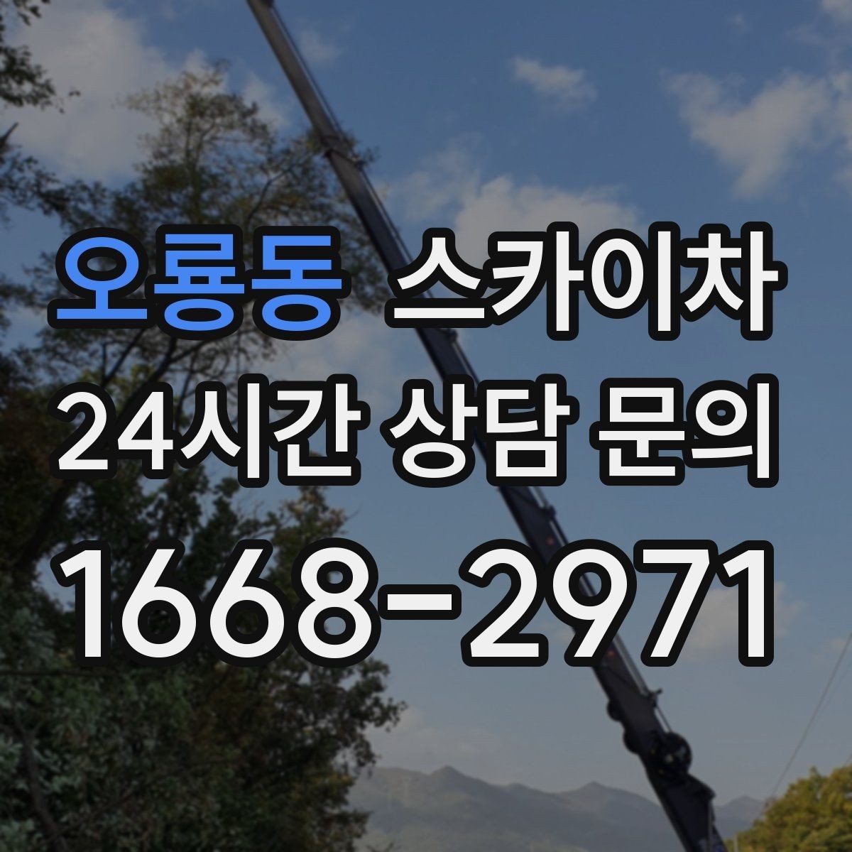 오룡동 스카이차 1층 간판도 스카이차가 필요한 경우