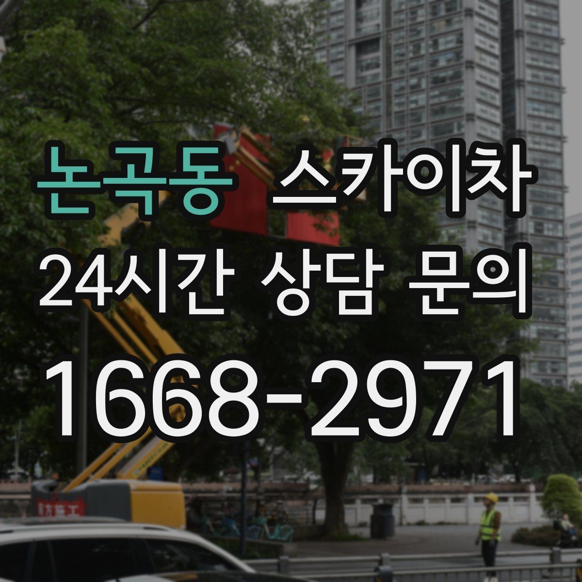 논곡동 스카이차 차량 진입이 어려운 곳에서 대안은