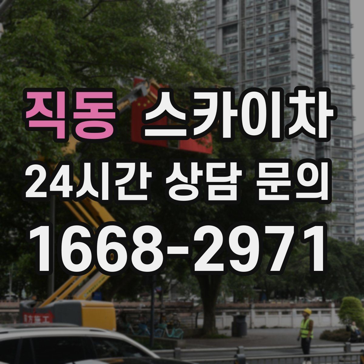 직동 스카이차 장비 위치 선정이 작업 결과를 좌우합니다