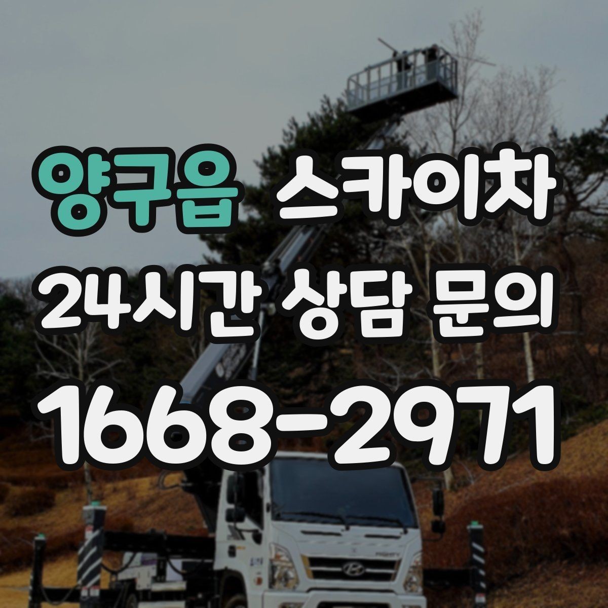 양구읍 스카이차 외벽 균열 보수 작업 동선 잡기