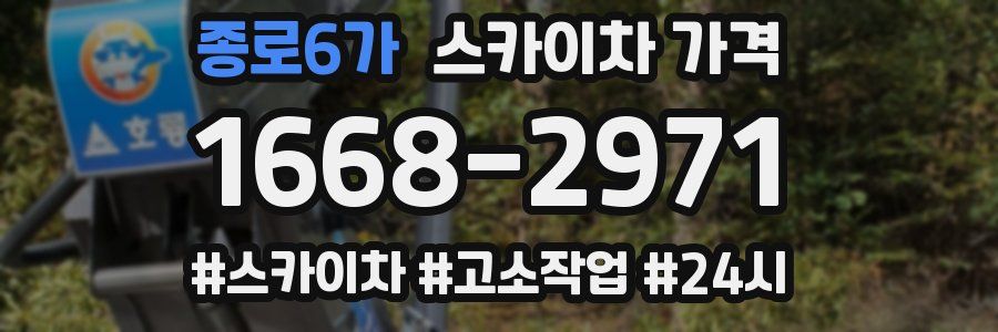 종로6가 스카이차 가격