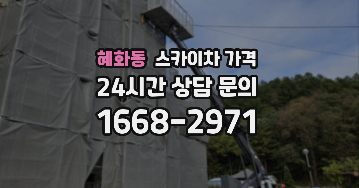 혜화동 스카이차 가격