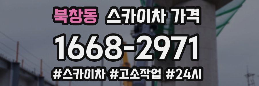 북창동 스카이차 가격