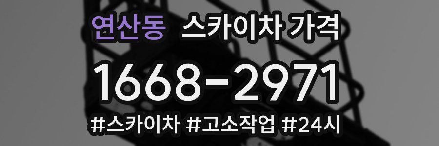 연산동 스카이차 가격