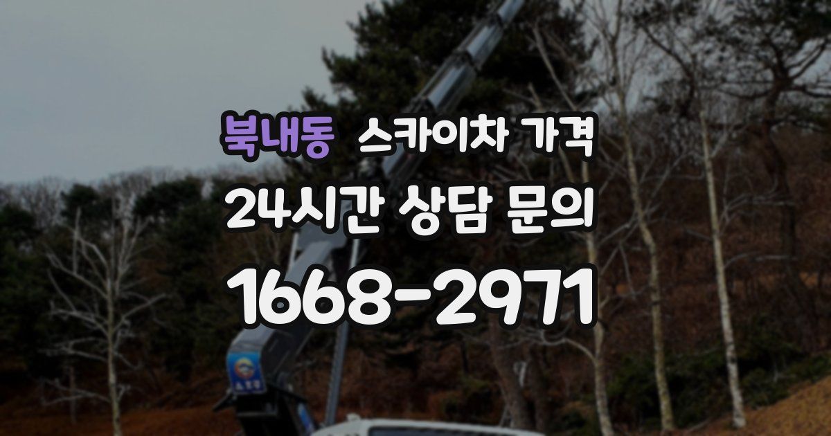 북내동 스카이차 가격