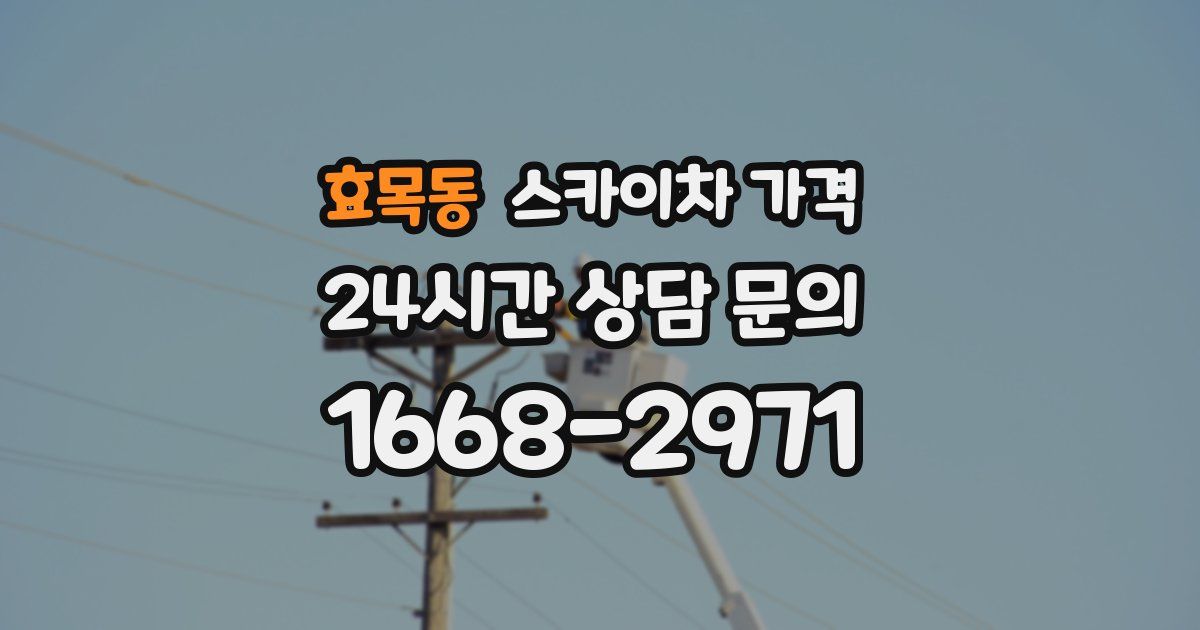 효목동 스카이차 가격