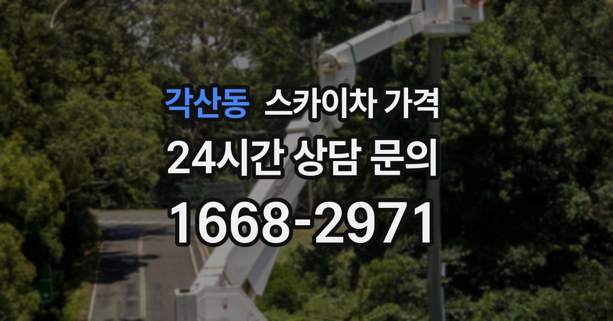 각산동 스카이차 가격