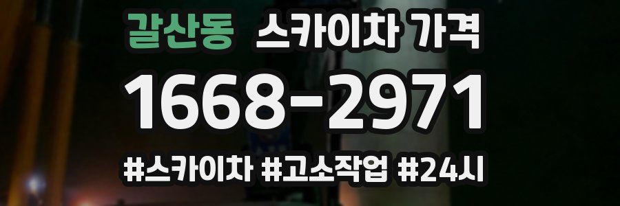 갈산동 스카이차 가격