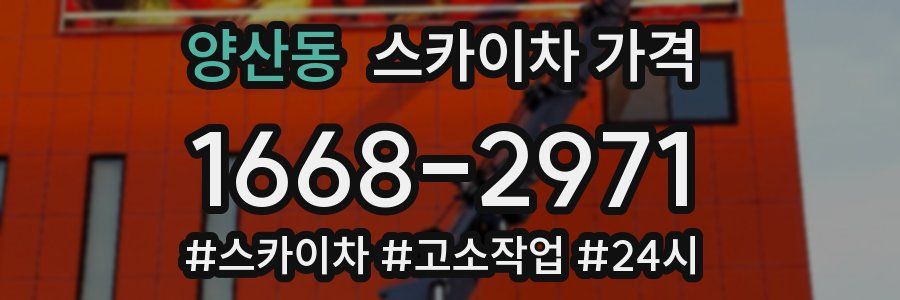 양산동 스카이차 가격