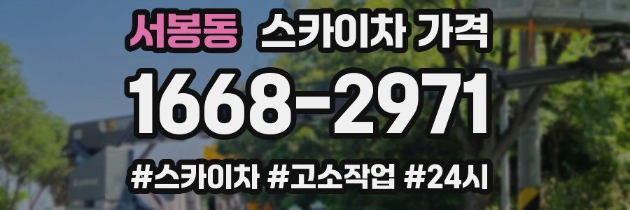 서봉동 스카이차 가격