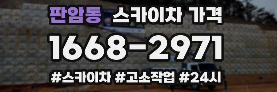 판암동 스카이차 가격