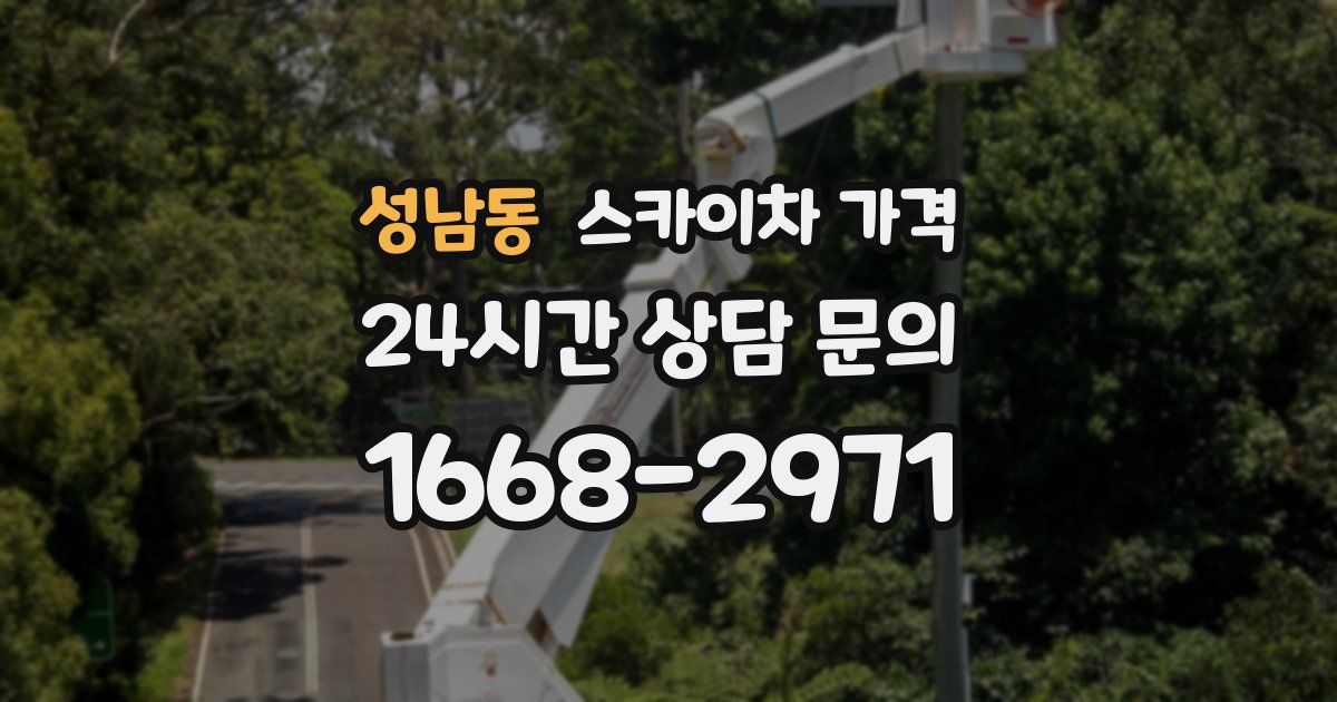 성남동 스카이차 가격