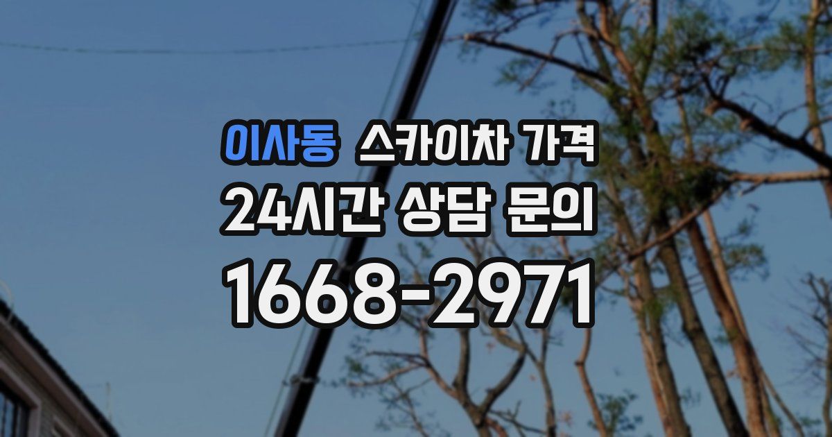 이사동 스카이차 가격