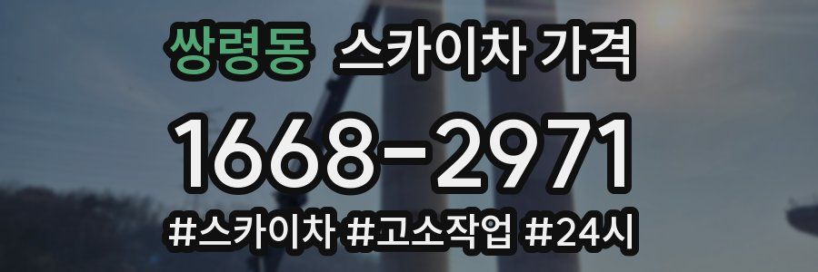 쌍령동 스카이차 가격