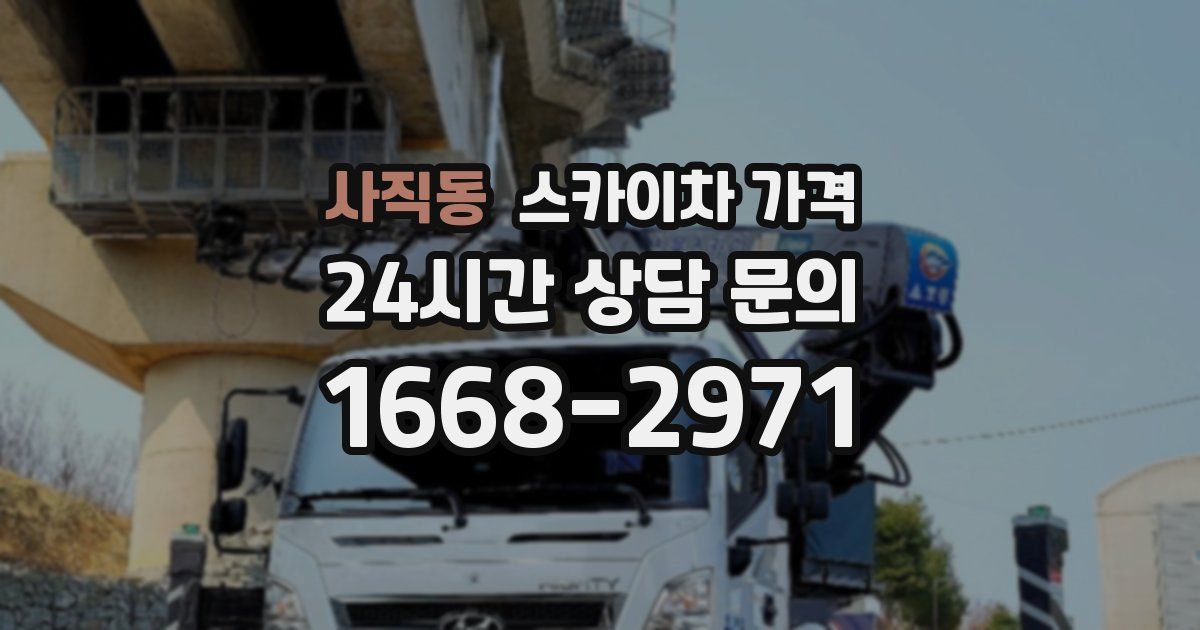 사직동 스카이차 가격