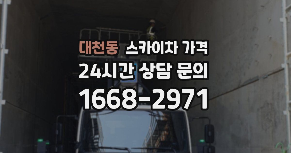 대천동 스카이차 가격