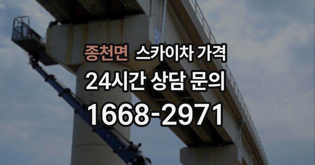 종천면 스카이차 가격