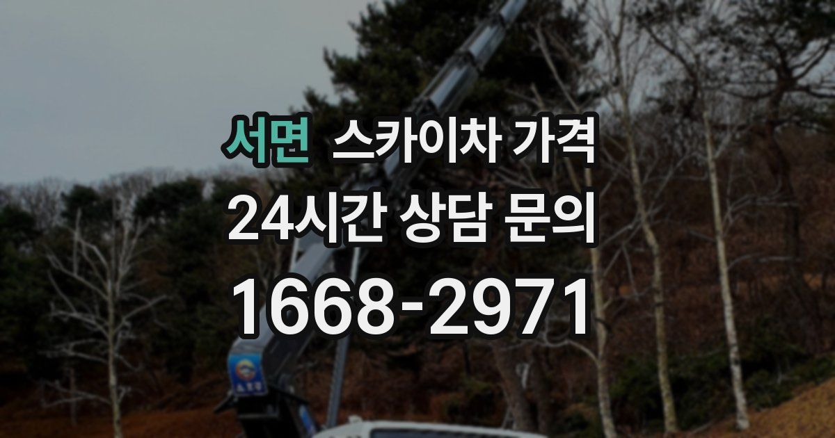 서면 스카이차 가격