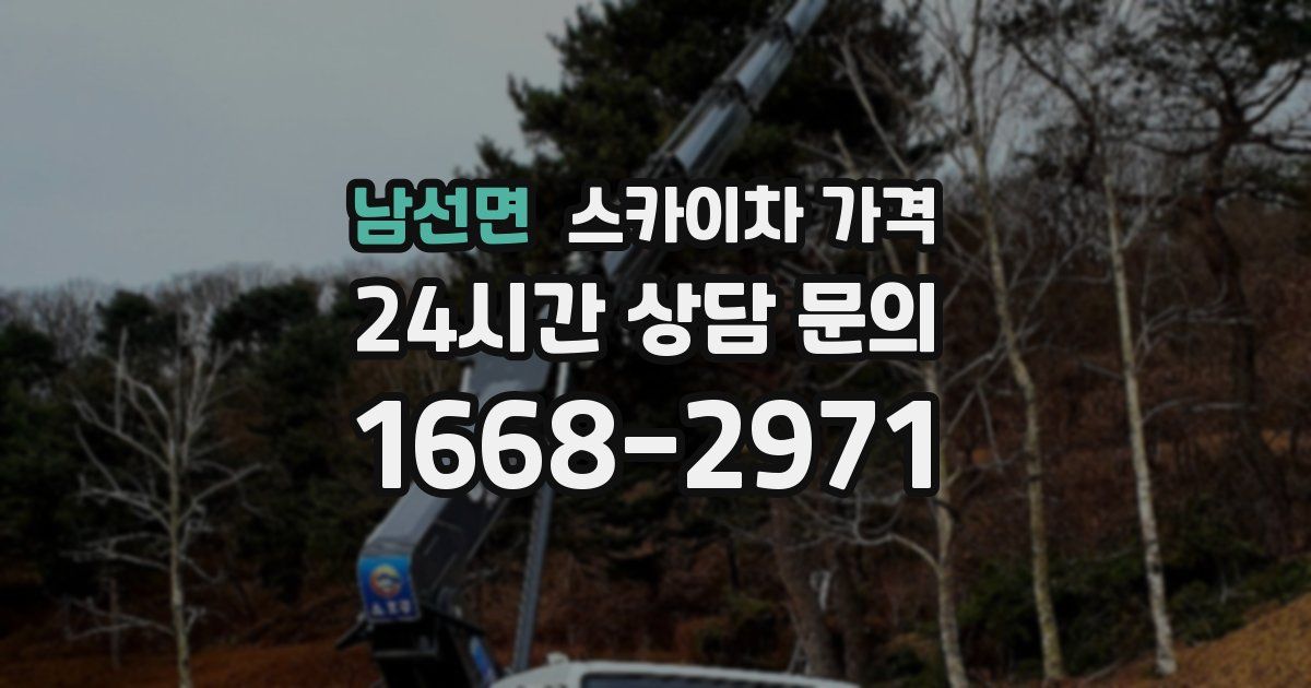 남선면 스카이차 가격