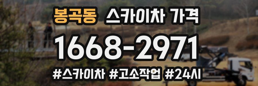 봉곡동 스카이차 가격