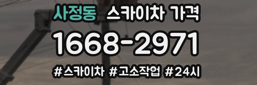 사정동 스카이차 가격