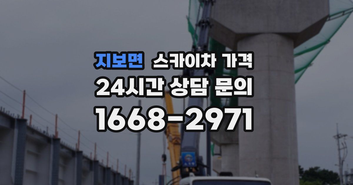 지보면 스카이차 가격