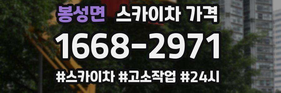 봉성면 스카이차 가격