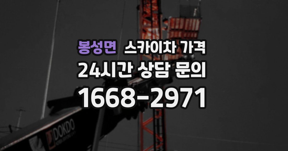 봉성면 스카이차 가격