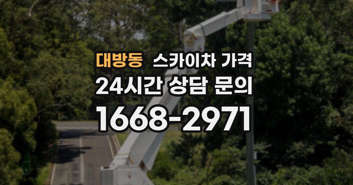 대방동 스카이차 가격