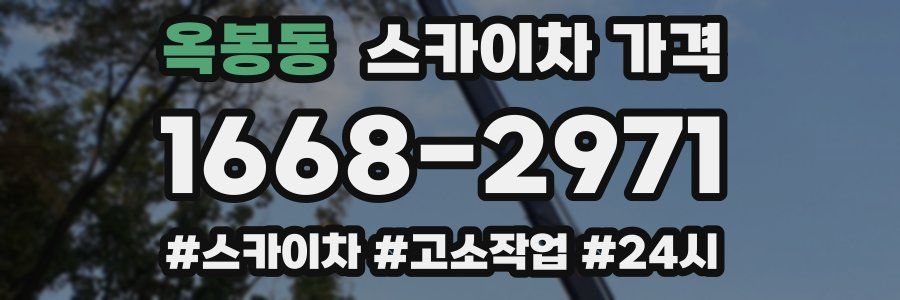 옥봉동 스카이차 가격