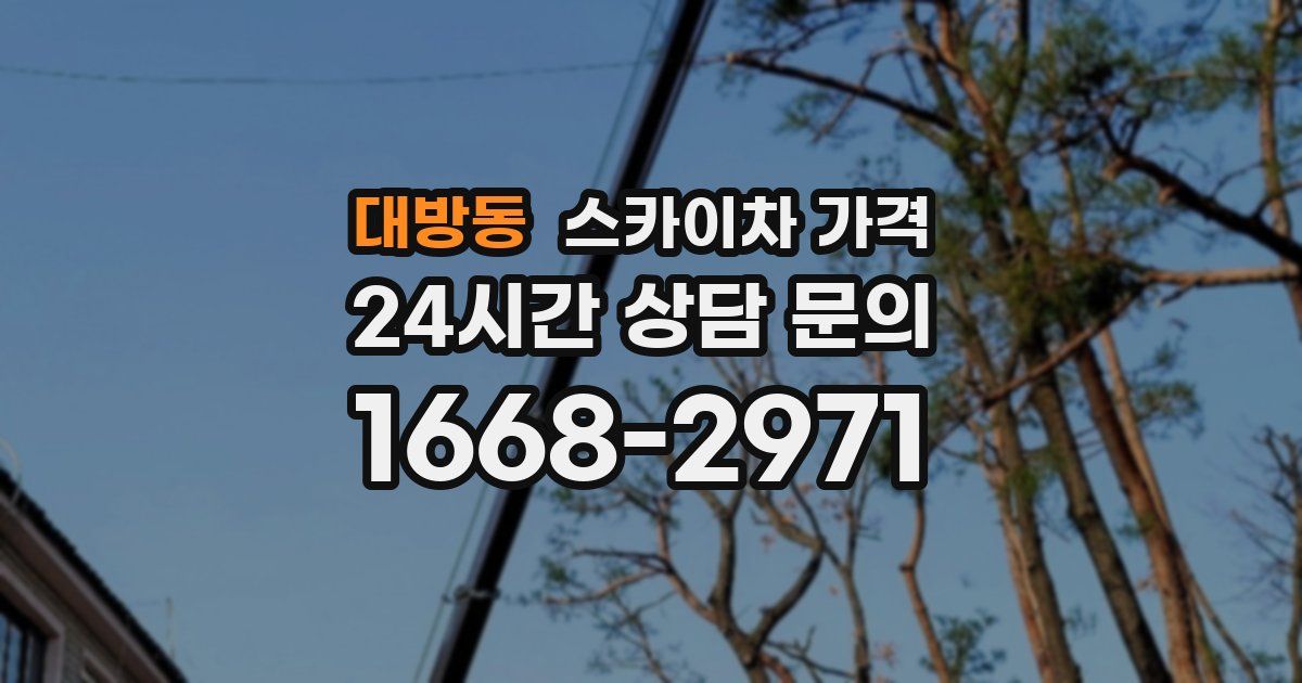 대방동 스카이차 가격
