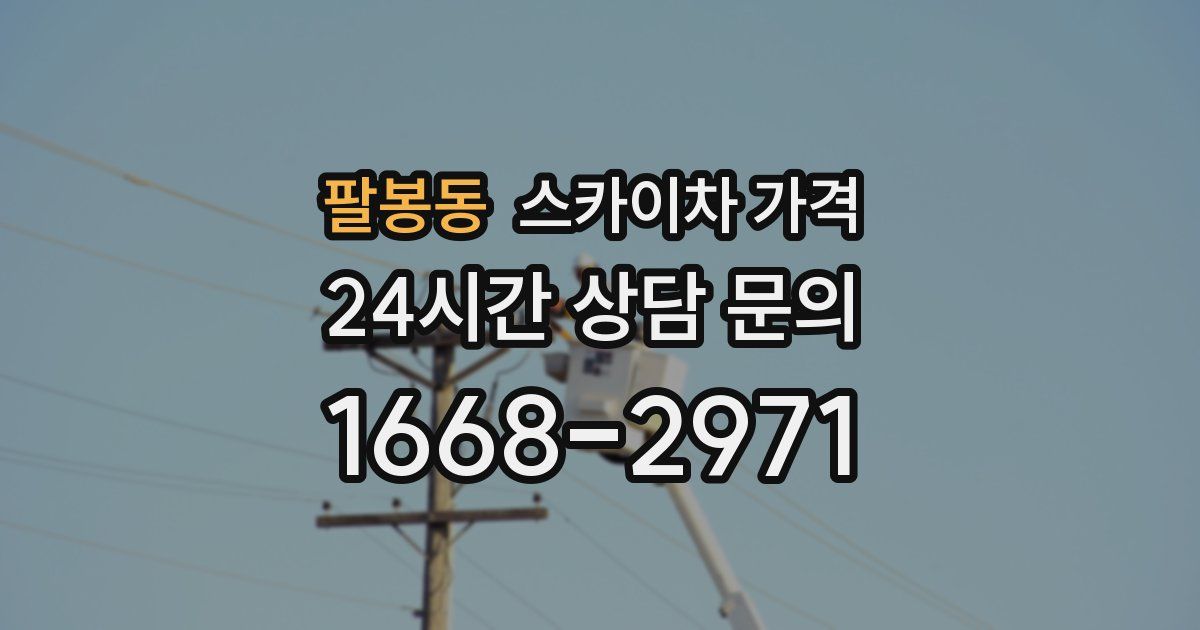 팔봉동 스카이차 가격