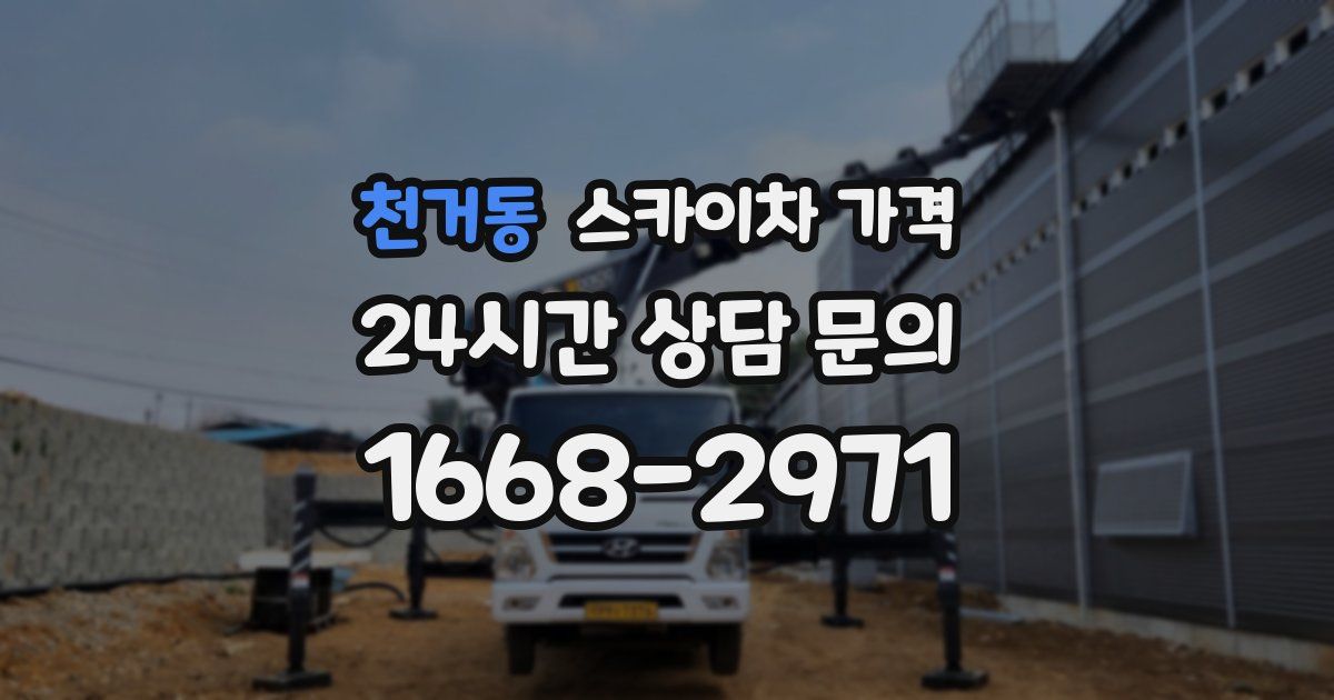 천거동 스카이차 가격