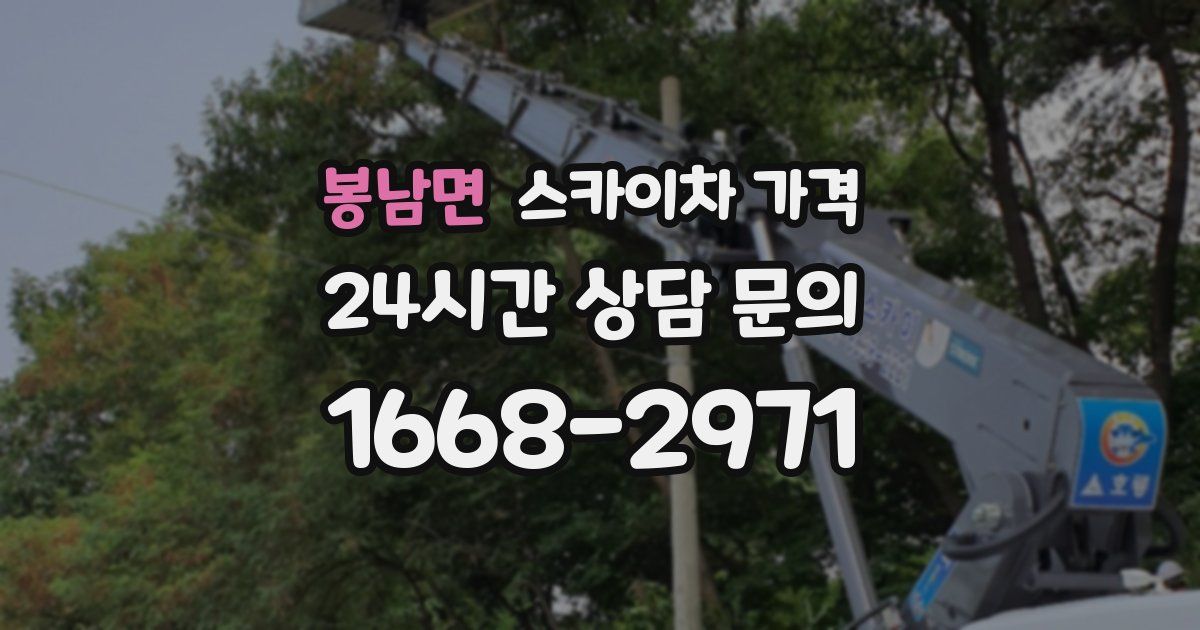 봉남면 스카이차 가격