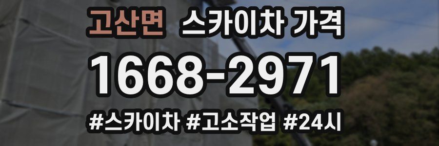 고산면 스카이차 가격