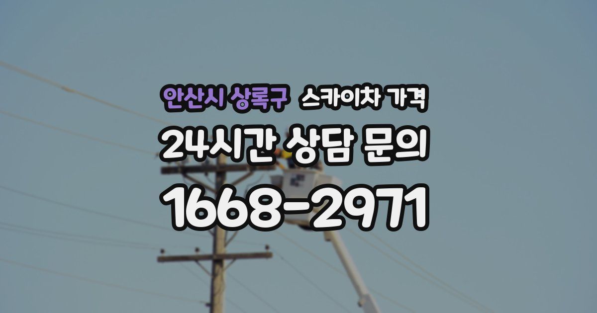 안산시 상록구 스카이차 가격