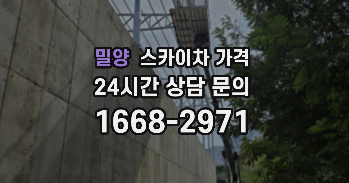 밀양 스카이차 가격