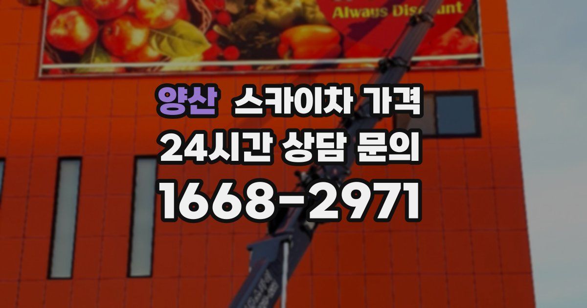 양산 스카이차 가격