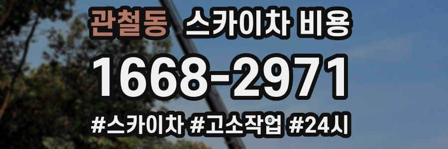 관철동 스카이차 비용