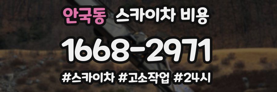 안국동 스카이차 비용