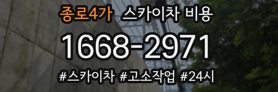 종로4가 스카이차 비용