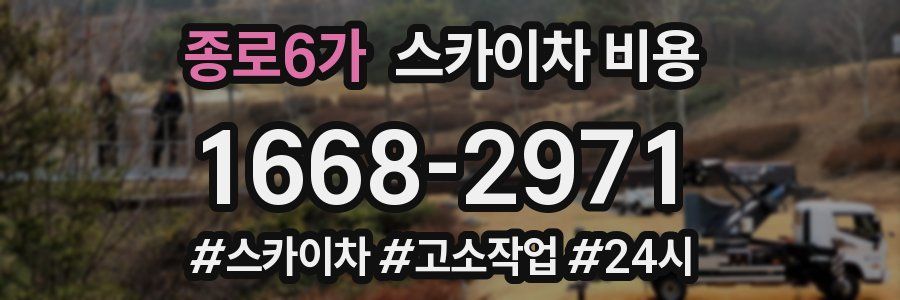 종로6가 스카이차 비용