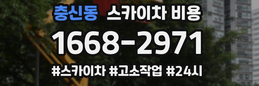 충신동 스카이차 비용