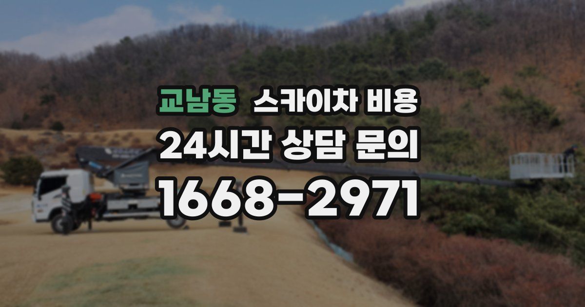 교남동 스카이차 비용