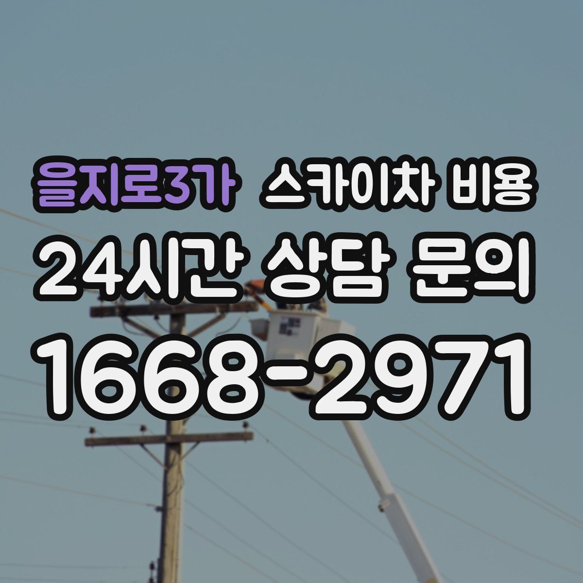 을지로3가 스카이차 비용