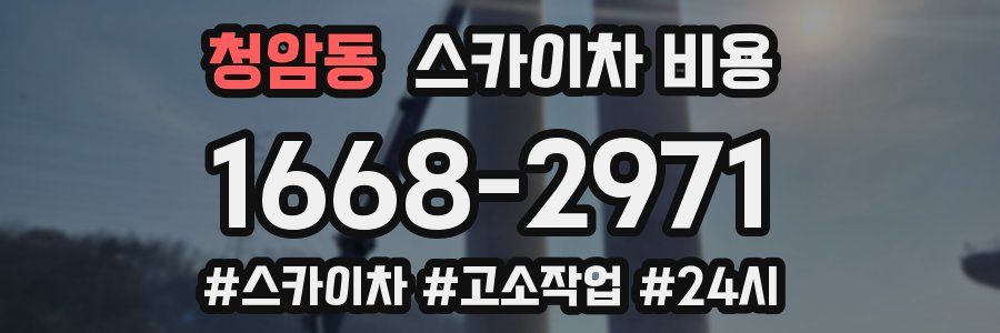 청암동 스카이차 비용