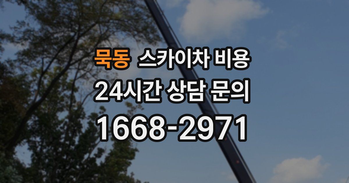 묵동 스카이차 비용