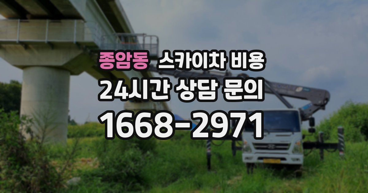 종암동 스카이차 비용