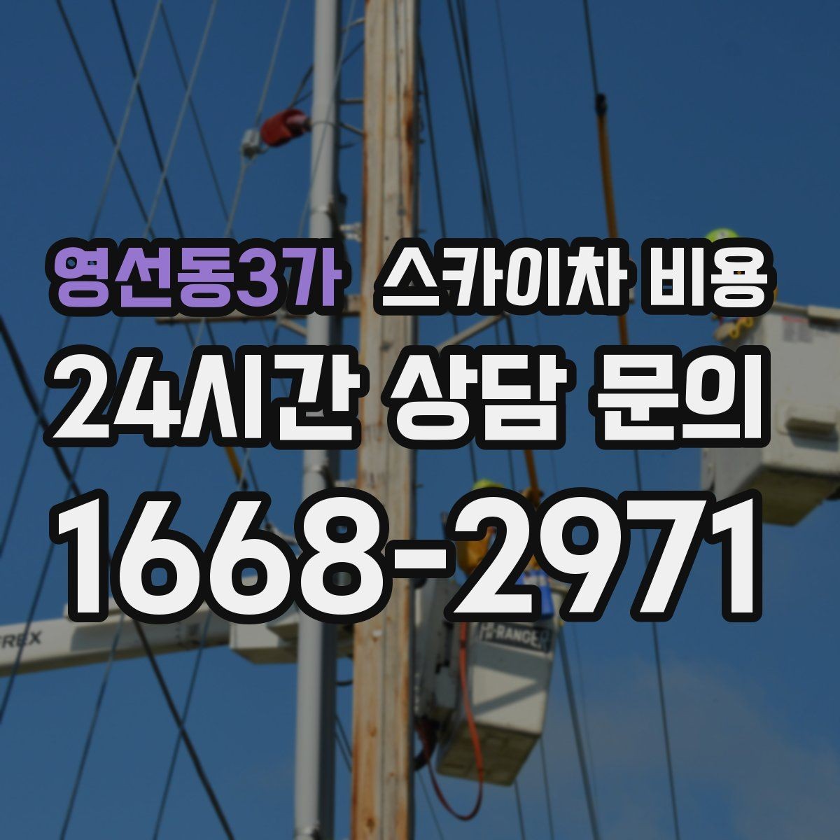 영선동3가 스카이차 비용 통신선 처짐 정리는 구간 수가 중요합니다