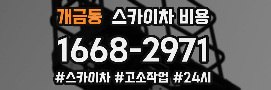 개금동 스카이차 비용